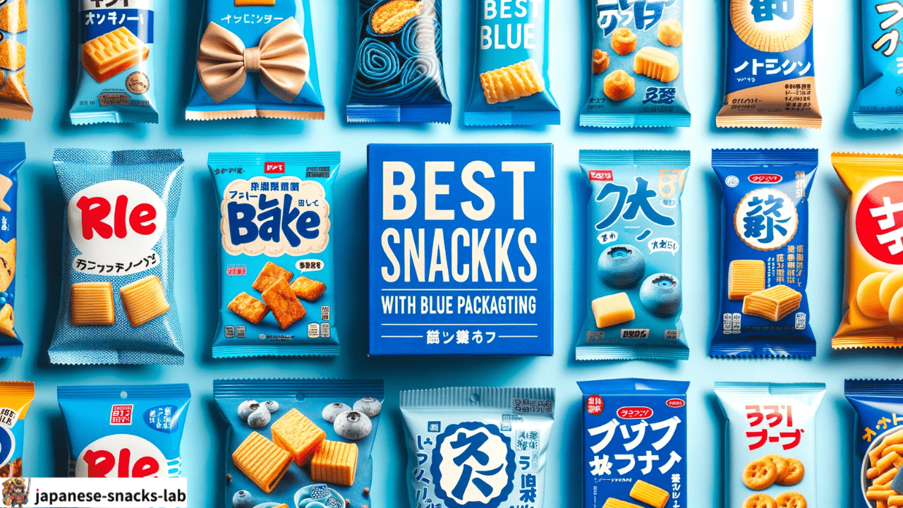 japanese snacks with blue packaging